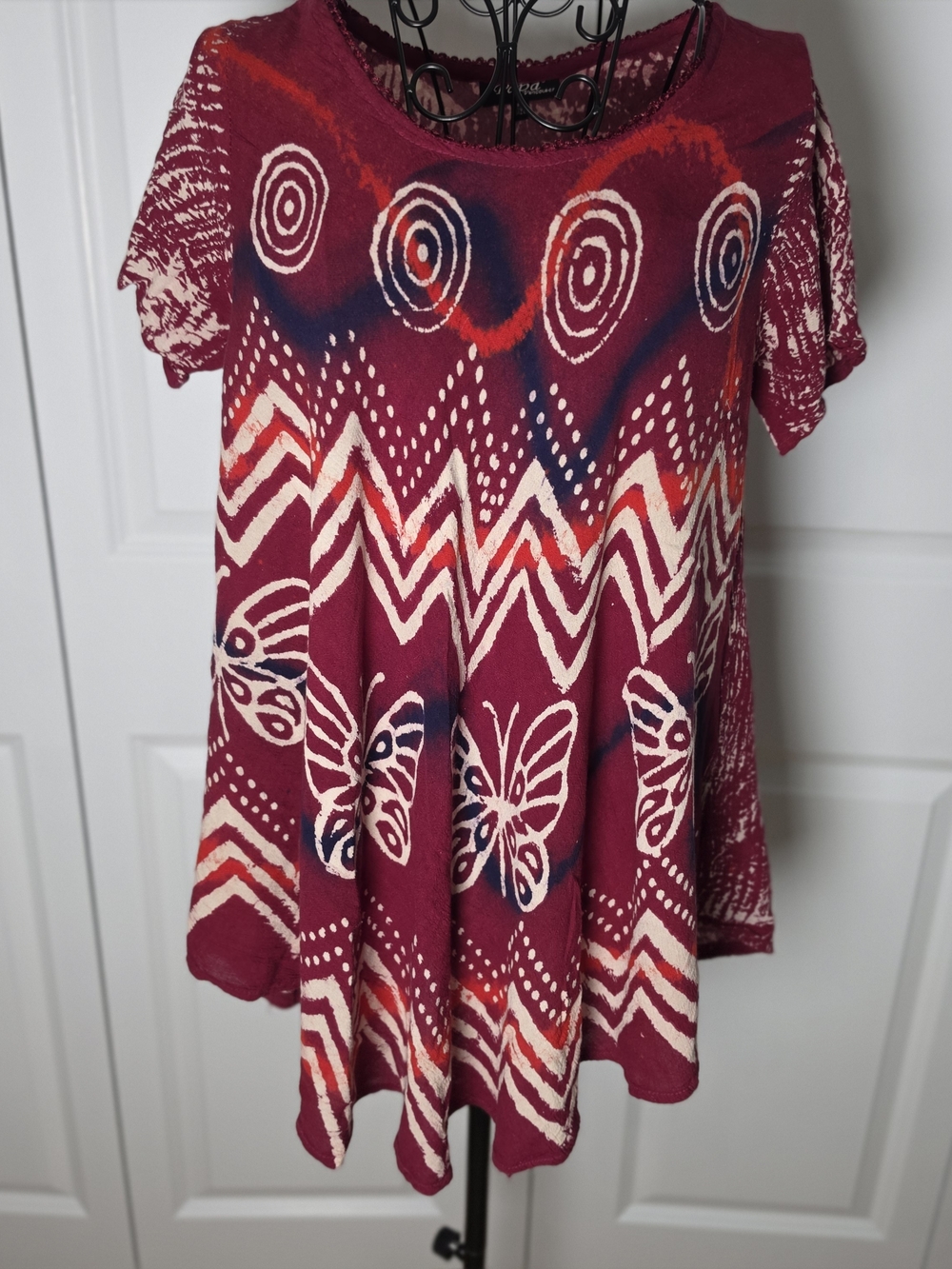Papa Fashions Butterfly Boho Tunic Free Size Rayon Swing Top